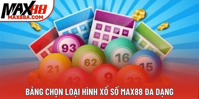 Bảng chọn loại hình xổ số Max88 đa dạng